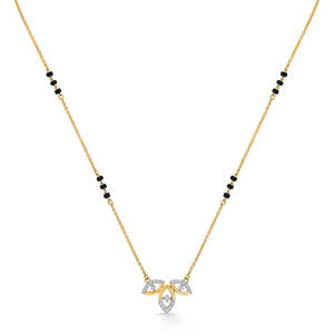 Pendentif Mangalsutra moderne en or et diamants Leafy Allure pour femmes - Product Image 3