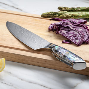 El mejor cuchillo de Chef para cocinar en casa, de 8 pulgadas acero damasco, mango de resina epoxi, cuchillo de cocina de madera, grado DIY, opciones OEM personalizadas - Product Image 6