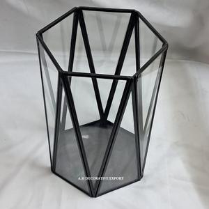 Chrome Stainless Steel Geometric Glass <b>Lantern</b> Indoor/<b>Outdoor</b> Decorative Tabletop <b>Candle</b> Holder for Weddings Other <b>Candle</b> - Product Image 3