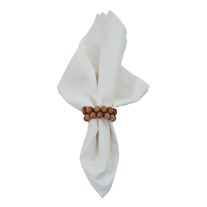 แหวนผ้าเช็ดปากลูกปัดทำจากไม้ธรรมชาติสำหรับตกแต่งโต๊ะรับประทานอาหารค่ำงานปาร์ตี้ - Product Image 4