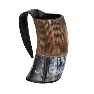 Corne à boire en agate fabriquée à la main tasse Viking sculptée naturelle personnalisée pour chope à boire buffle ou bière - Product Image 1