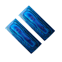 Balances de couteau en feuille de dollar de vague des Caraïbes bricolage industriel OEM ODM superbe paire de blancs de manche en bois de bouleau laminé bleu turquoise