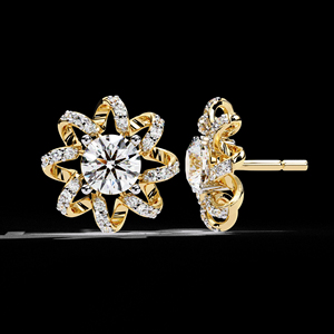 Bijoux sertis de diamants les plus vendus, style hip-hop tendance, moissanite VVS, boucles d'oreilles en or massif 14 carats, vente en gros - Product Image 3