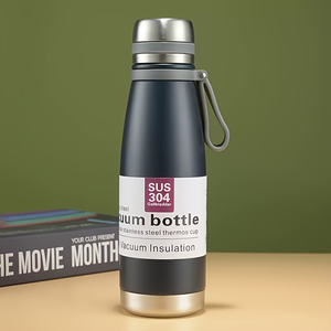 CL 650ml Stainless Steel Vacuum Insulated Carbonated Beverage <b>Bottle</b> Portable Sports <b>Thermos</b> with Carry Loop - Product Image 2