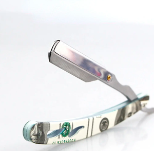 Venta caliente Afeitadora Manual Profesional Colorido Acero Inoxidable Borde Recto Barbero Maquinilla de Afeitar Plegable Barba Industrial - Product Image 6