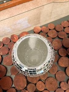 Vela Aromática de Lujo en Frasco de Vidrio con Diseño Moderno de Mosaico Dorado y Naranja, Decoración Navideña para Interiores - Product Image 6