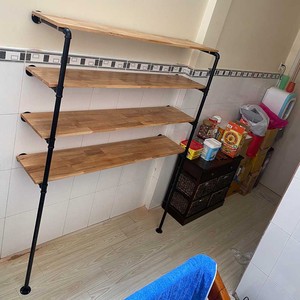 KDD68008 4-Tier Pipe <b>Storage</b> <b>Rack</b> 120x30x180 (cm) Standing Type for <b>Kitchen</b> Use - Product Image 1