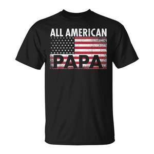 T-shirt All American Papa Flag USA per la festa del papà del 4 luglio - Product Image 1
