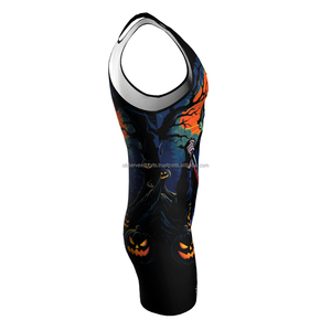 ชุดมวยปล้ำแบบใหม่ล่าสุด ขายส่ง ชุดผู้ใหญ่ผู้ชาย ผ้าสแปนเด็กซ์/โพลีเอสเตอร์ น้ำหนักเบา ป้องกันแบคทีเรีย คุณภาพสูง ไร้ตะเข็บ - Product Image 4