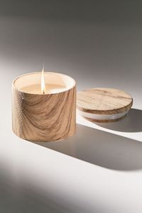 Pot de bougie unique fabriqué à la main rustique en bois naturel support de lumière écologique pour la décoration intérieure et l'ambiance de Noël - Product Image 4