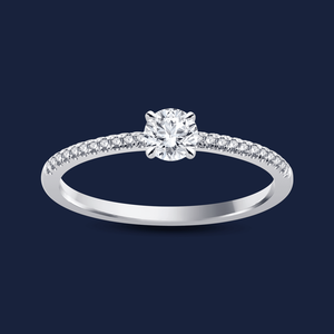 แหวนเพชรเม็ดเล็กทรงกลมประดับเพชรกลมเพาะเลี้ยง 0.30 กะรัต H+-SI ในทองคำแท้ 14K ของขวัญวันครบรอบแต่งงาน - Product Image 3
