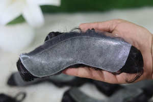 Postizo de Cabello Natural Indio Remy para Hombre, Textura Lisa, Anudado a Mano, con Base de PU de 0.05-0.14mm, para Frente Completa - Product Image 3