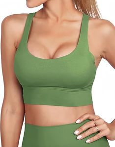Soutien-gorge de sport pour femme, dernière conception, séchage rapide, respirant, confortable, maintien moyen, col en U, Spandex/Nylon, style épuré - Product Image 5