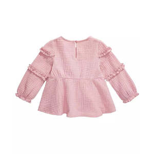 First Impressions Top in cotone con volant per bambina, taglia 6-9 mesi, colore rosa baby - Product Image 2