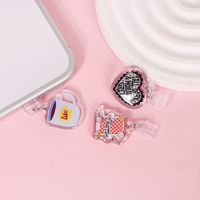 Cache-poussière personnalisé en acrylique pour téléphone, breloque personnalisée pour téléphone, couvercle de protection pour port de charge iPhone et Android, cadeau accessoire unique