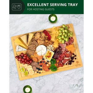 Tagliere XXL in bambù 50x35 cm, vassoio rettangolare da portata, utensile da cucina sostenibile, tagliere per matrimoni, consegna rapida - Product Image 6