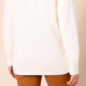 Pull cardigan brodé pour femme, automne, tricot 100% coton, manches longues, vintage, bouton devant, haute qualité - Product Image 5