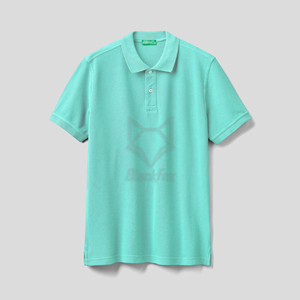 เสื้อโปโลผู้ชายสีพื้นผ้าฝ้ายแขนสั้นระบายอากาศได้ดีสวมใส่สบายพิมพ์ลายโลโก้ด้านหน้าทรงปกติ - Product Image 4