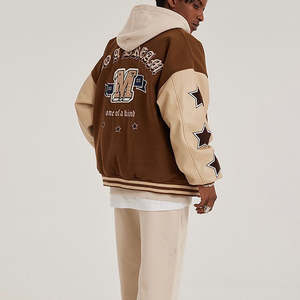 Écusson de broderie chaud de haute qualité pour hommes OEM personnalisé veste universitaire Bomber Letterman pour hommes - Product Image 2