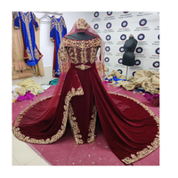 Design Exclusif de Caftans de Mariage Marocains de Qualité Supérieure Couleur Rouge Karakou Kaftan Robe 2022 Couleur et Taille Personnalisables