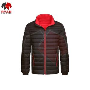 Veste matelassée d'hiver décontractée pour hommes col montant fermeture à glissière douce logo personnalisé couleur unie coupe-vent imperméable à l'eau - Product Image 1