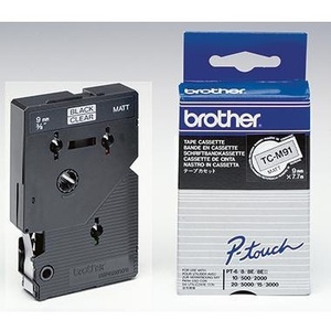 Ruban adhésif transparent noir Brother P-touch TC-M91 9 mm x 7,7 m (largeur x longueur) pour bureau - Product Image 1