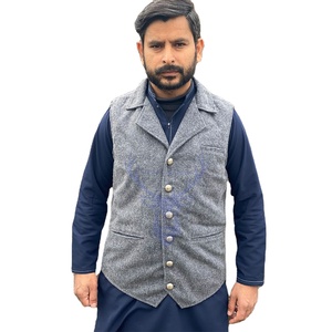 Dark Drey Men Chaleco de lana bávaro Oktoberfest bávaro 100% chaleco bordado de lino chaleco para hombres - Product Image 3