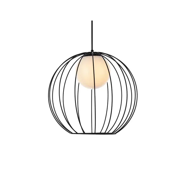 Nouveaux produits style européen créatif rond LED lumière noire unique Globe pendentif pour Villa Restaurant hôtel maison café décoration