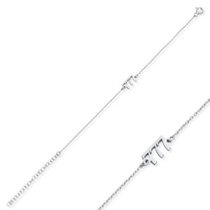 777 Angel Lucky Number Design <b>Charm</b> Bracelet Turkish Handmade Wholesale 925 Sterling Silver Jewelry - Product Image 5