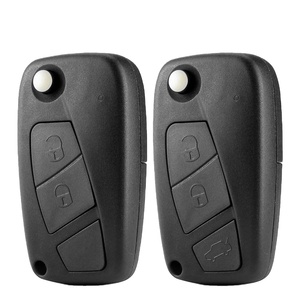 <span class=keywords><strong>Coque</strong></span> de clé de voiture 3 boutons de remplacement pour <span class=keywords><strong>Fiat</strong></span> 500 Punto Stilo Ducato <span class=keywords><strong>Panda</strong></span> Doblo Bravo Boîtier de télécommande pliable avec couvercle de batterie - Product Image 1