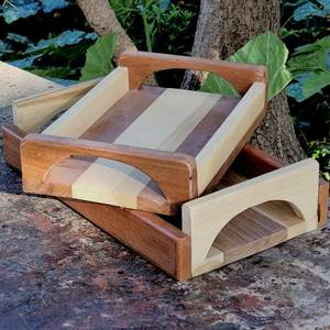 Bandeja para servir de madera de roble con esquinas redondeadas, plato de madera, tablero para servir, accesorios para espacios de trabajo hechos a mano | Refinado | - Product Image 6