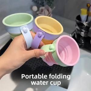 Gobelet pliable portable de conception minimaliste, fabriqué en silicone de qualité alimentaire, adapté aux voyages en plein air et au camping - Product Image 2
