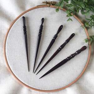 Needlework <b>Accessory</b> Wooden Laying Tool Original Manufacturer Handmade Custom Design Multi Color Set of 5 Dark Wood - Product Image 2