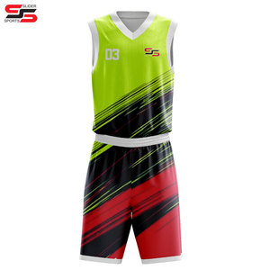 Dernier modèle Impression par sublimation Maillot et pantalon de basket-ball en gros Uniformes de basket-ball réversibles pour jeunes personnalisés - Product Image 1