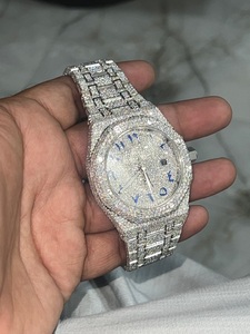 Reloj con movimiento de cuarzo ETA de lujo para hombre, caja de acero Rectangular, cuero, 5mm, moissanita helada, brillante, Diamo, colección de Hip Hop - Product Image 3