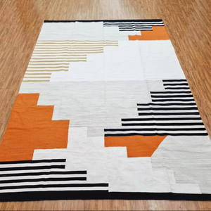 Alfombra de algodón tejida a mano de estilo marroquí moderno con mechones y lavable para decoración del hogar para sala de estar dormitorio comedor - Product Image 1
