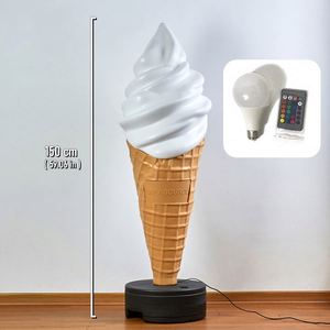 Hokkaido helado sabor a vainilla múltiples conos de gofres de diferentes tamaños servicio suave con soporte modelo de comida de imitación Artificial - Product Image 3