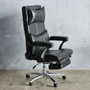 Silla Ejecutiva Negra de Respaldo Alto con Base de Aluminio, Control de 2 Botones, Diseño Ergonómico HOM1058-01 - Product Image 3