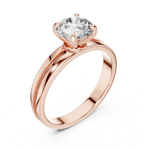 แหวนเพชรทรงกลมสีโรสโกลด์ 14K สำหรับผู้หญิง |   แหวนสำหรับงานปาร์ตี้ |   เพชรที่เพาะเลี้ยงใหม่ - Product Image 4