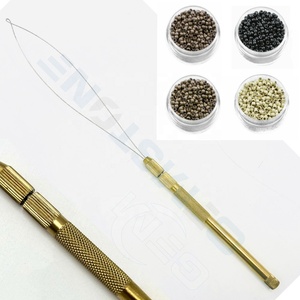 Gold Hair Extension Pulling Loop Tool for Micro Ring <b>Beads</b> | Professional Wire Loop Threader for Hair Extensions Installation - Product Image 5