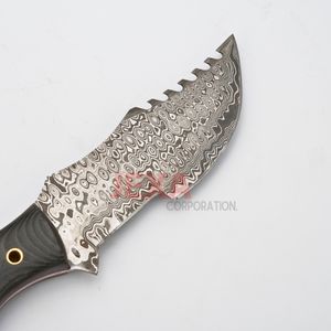 Couteau de camping et de randonnée artisanal avec manche en os en acier au carbone et étui en cuir Modèle Jexa-HC-001 - Product Image 3