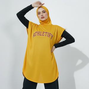 Ropa Deportiva Modesta para Mujeres Islámicas, Vestido Largo con Hiyab, Túnica Atlética 100% Poliéster de Secado Rápido, Ligera, UPF50+, para Gimnasio, Fitness y Entrenamiento - Product Image 1