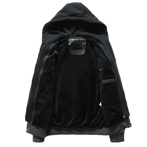 Veste de camionneur classique personnalisable pour homme gris anthracite moutarde cuir de mouton véritable toile lisse et légère imperméable - Product Image 2