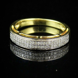 Bijoux Hip Hop glacés carrés classiques avec bague en diamant rond Moissanite en style de luxe en argent 925 - Product Image 2