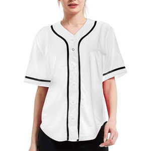 Maillot de baseball uni hip-hop hipster chemises boutonnées uniformes de sport maillot à manches courtes pour hommes et femmes vente en gros - Product Image 1