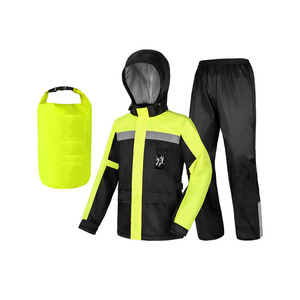 Trajes de lluvia transpirables e impermeables del mejor Material para hombres y mujeres, chaqueta de lluvia con tira reflectante duradera, ropa de lluvia estilo Poncho - Product Image 3