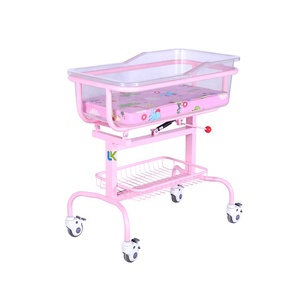 Lit de bébé inclinable <span class=keywords><strong>en</strong></span> acier inoxydable coloré, berceau d'hôpital pour nourrisson, lit nouveau-né réglable anti-reflux avec bassin <span class=keywords><strong>en</strong></span> verre organique - Product Image 5