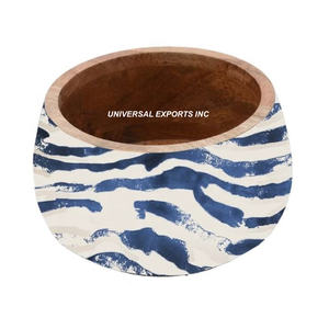 Bol à chocolat en bois fini bleu Bol doux design fait à la main de belle qualité Bol à chocolat fantaisie élégant classique - Product Image 2