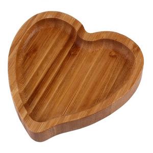 Elegante bandeja de madera de acacia para servir con diseño moderno de corazón Premium Desayuno Almuerzo Cena Vajilla para bodas y Diwali - Product Image 1