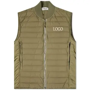 Gilet matelassé sport décontracté pour homme, rembourrage en duvet, chaud, sans manches, vêtements de mode pour l'extérieur, gilet matelassé, personnalisation OEM - Product Image 3